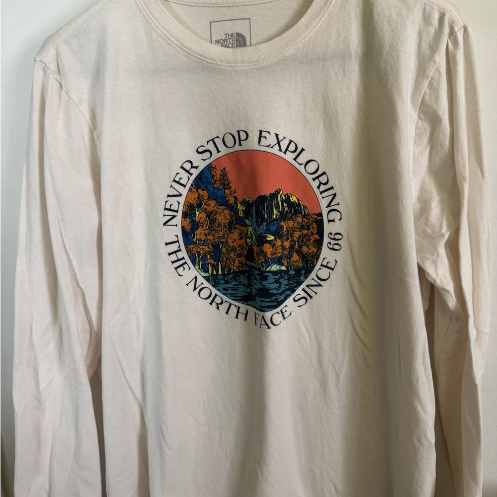 The North Face Graphic Cream Long Sleeve Tee